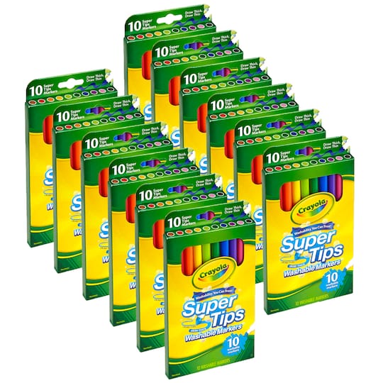 Crayola&#xAE; Washable Super Tips Markers, 12 Packs of 10